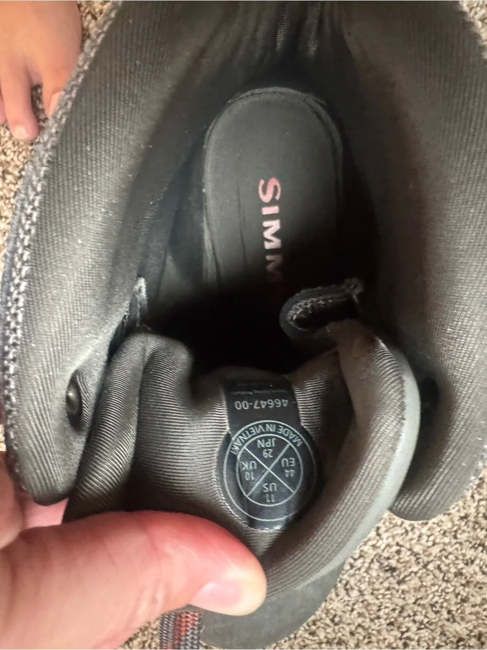 Men’s Simms Tributary Wading Boots Size 11